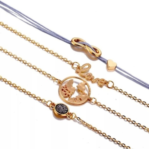 5pc Vintage Lustrous Charm Bracelet Set-Gift Ideas - Picture 4 of 5